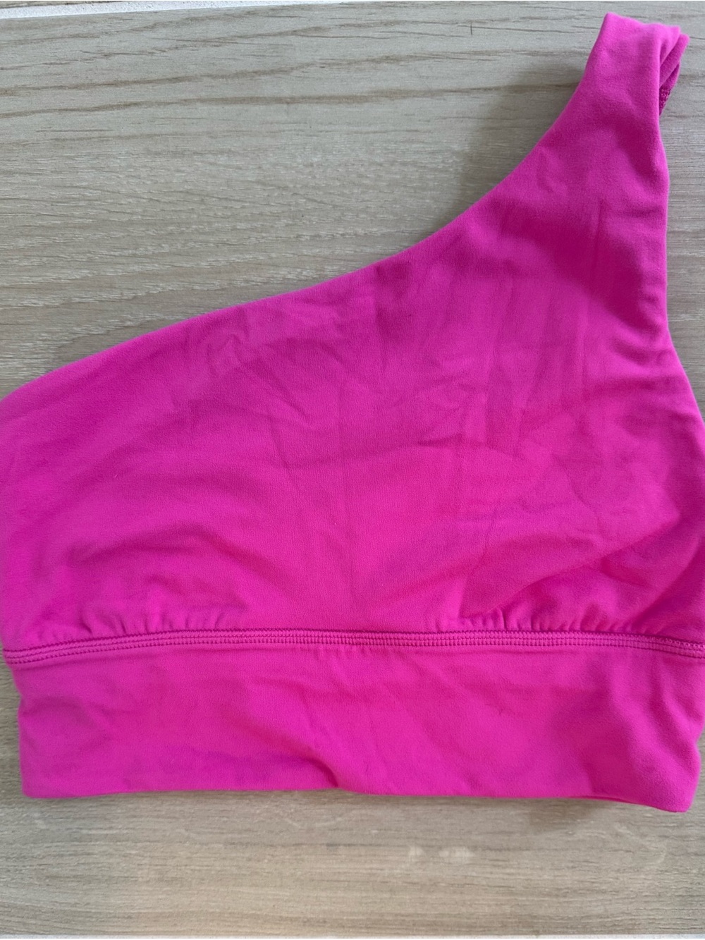 Women's One-Shoulder Swim Top in Bright Pink
